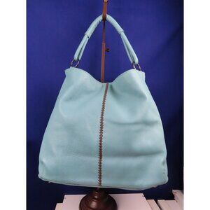 Boden leather boho xlg shoulder bag handbag purse baby blue. spring time bag, ca